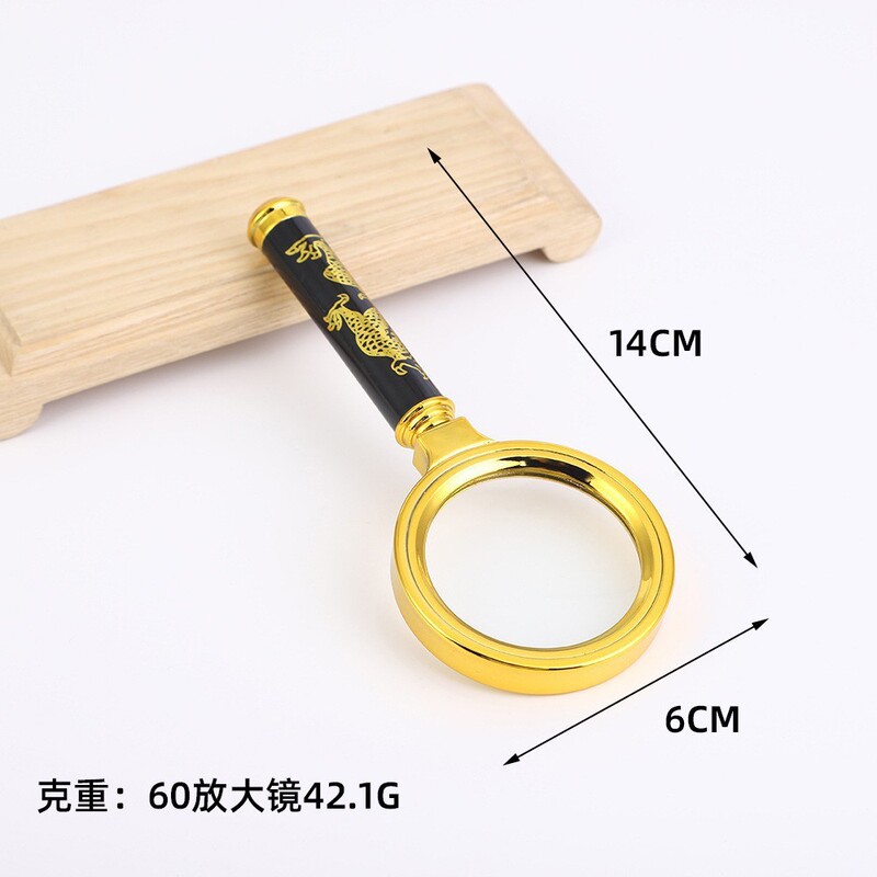 批发 放大镜 高清10倍老人阅读手持 珠宝玉石鉴定90mm 龙木柄放大|undefined