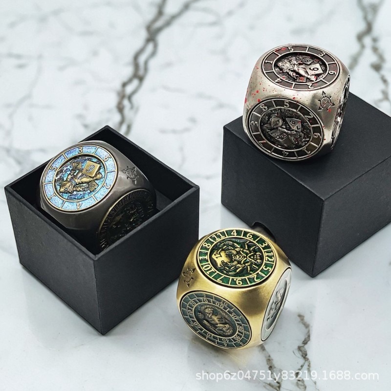 7-in-1DND 回転サイコロ クトゥルフ ドラゴンとダンジョン クロスボーダー ボードゲーム メタルサイコロ 6 面多面体ジャイロ|undefined