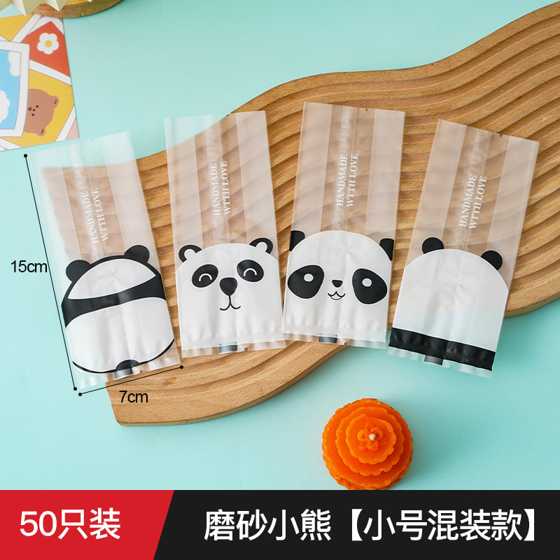 Hornear galletas de dibujos animados panda embalaje bolsa de galletas copo de nieve dulce crujiente de dibujos animados bolsa de autoservicio bolsa de sellado de la máquina de alimentos