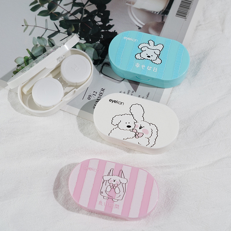 凯达新款便携可爱隐形眼镜盒伴侣盒护理盒双联盒美瞳盒K2019-001