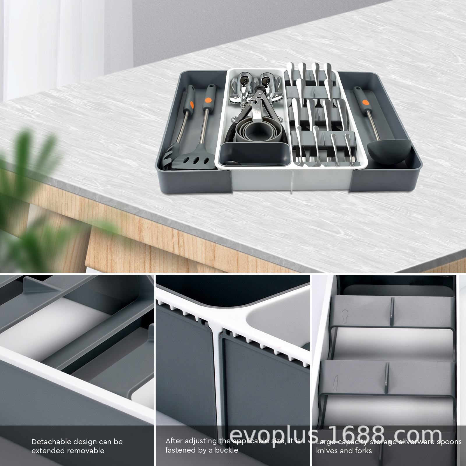 Cocina nueva cuchillo, tenedor y cuchara vajilla almacenamiento rack cocina vajilla caja de almacenamiento cajón retráctil cuchillo, tenedor y cuchara organizador rack