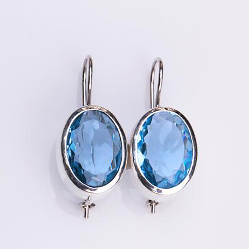 fashionable blue earrings drop-shaped