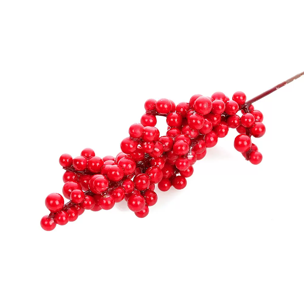 跨境仿真冬青果发财果圣诞装饰DIY插枝红果浆果福桶插花装饰道具