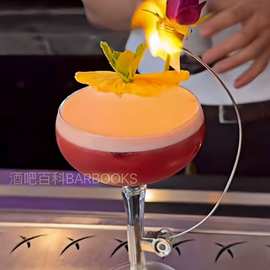 酒吧百科 火焰玫瑰酒杯 网红火烧变玫瑰鸡尾酒杯分子料理装饰夹杯