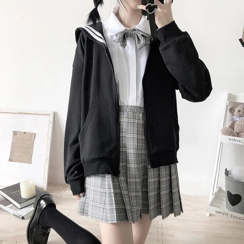 Cross-Border Autumn New Style College-Style Sailor Collar Sweatshirt Japanese Sailor Uniform Jk Uniform Cute Puff Sleeve Top for Women Cross-Border Autumn New Style College-Style Sailor Collar Sweatshirt Japanese Sailor Uniform Jk Uniform Cute Puff Sleeve Top for Women