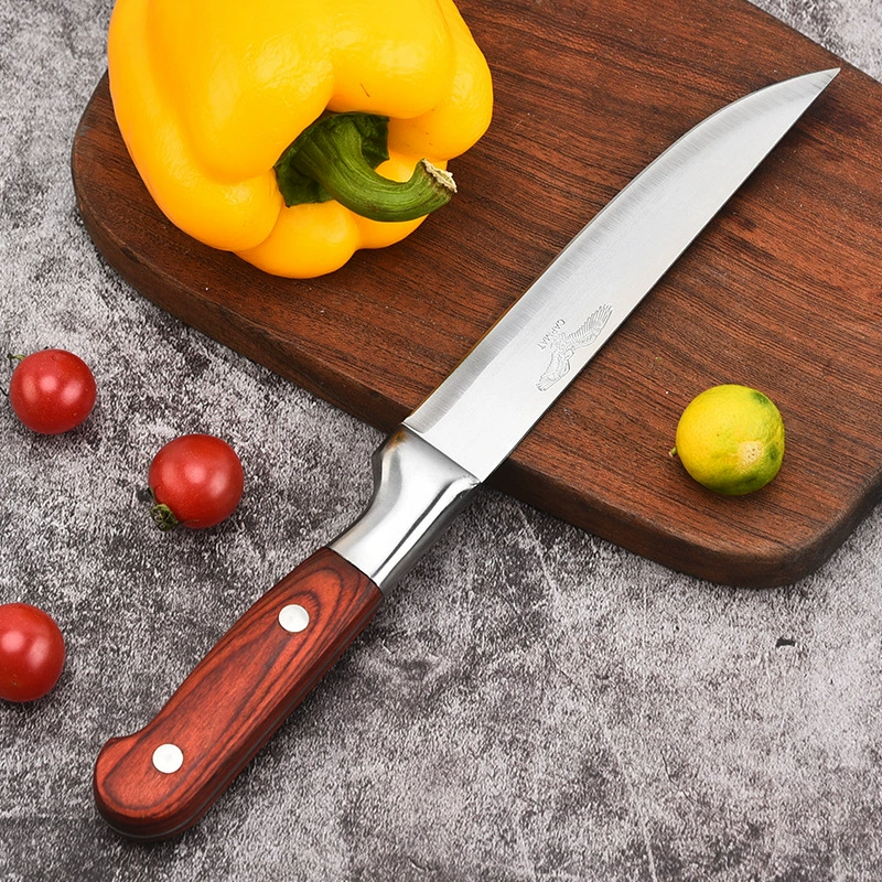 Бытовой кухонный нож для чистки овощей, нож шеф-повара из нержавеющей стали, большого размера, цветной, с деревянной ручкой, стальной головкой, нож для арбуза, нож для фруктов