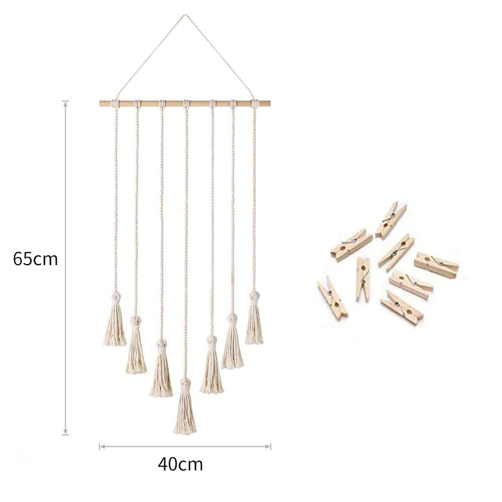 Nordic Photo Clip Hand-woven Decorative Storage Tapestry Home Hanging Photo Rack Wall Hanging