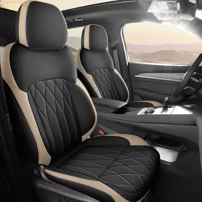 Suitable for Geely Xingyue L, specifically designed seat covers for the 2025 and 2026 models, Oriental Yaw car seat cushions, full-coverage perforated leather seat covers (Modelə uyğun (Original) oturacaq örtükləri) - black-brown-standard-edition-note-the-model-year-front-row-fully-covered-rear-row-partially-covered