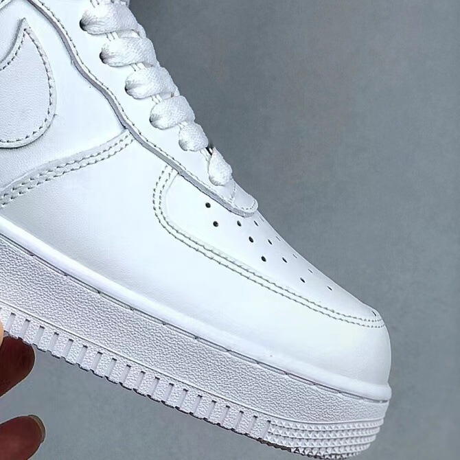 High Version Pure Original Air Force One Af1 First Layer Leather Low-Top Casual Sports Men's and Women's Sneakers Pure Black and White Classic White