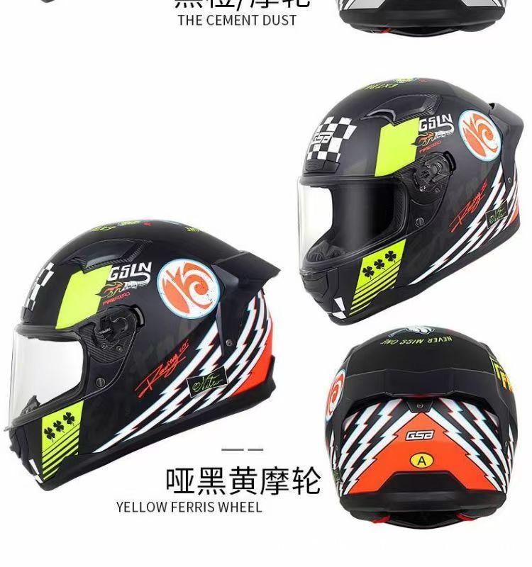 Gsb-371 Motorcycle Helmet with a Versatile High-Profile Helmet Body, Reserved Headphone Slot, Sturdy Abs Helmet Body, Suitable for All Seasons, Unisex