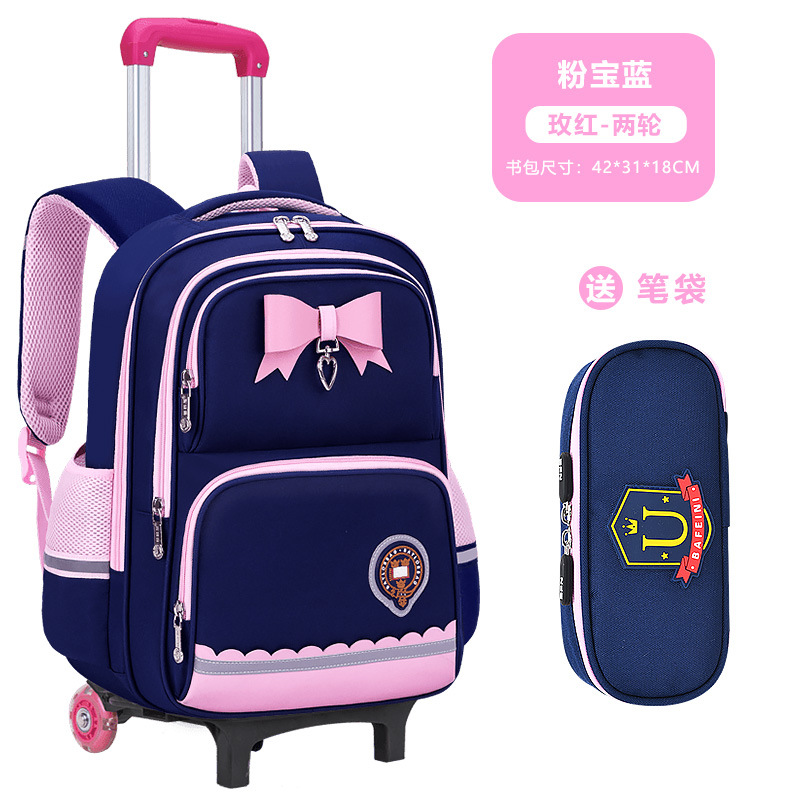 Nueva mochila de tirón para estudiantes de escuela primaria niñas 2 - 3 - 5 - 6 grados mochila de hombro para niños de gran capacidad impermeable para reducir la carga