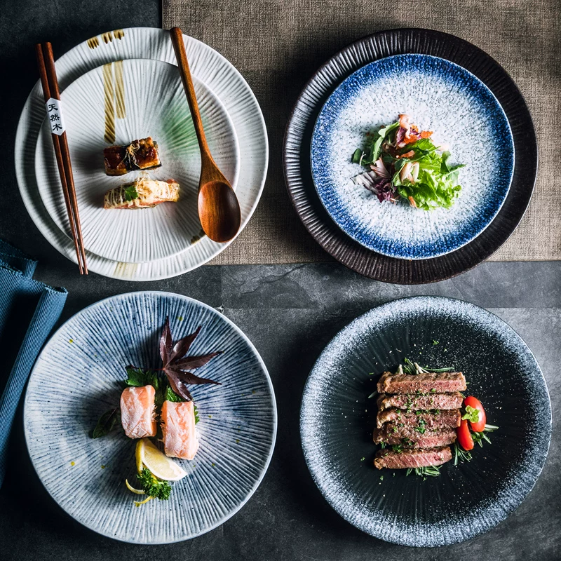 Japanese ceramic tableware, dinner plate, set, high-quality style