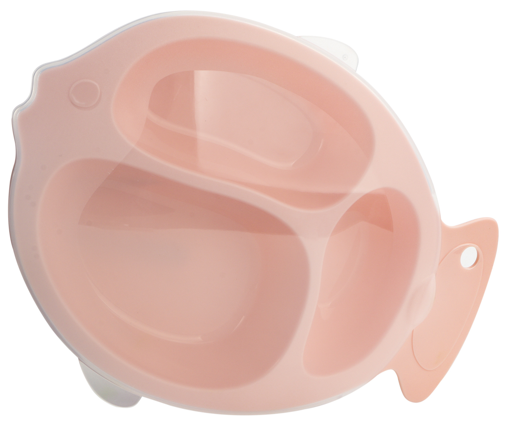 兒童餐盤食品級(jí)PP輔食碗分隔餐碗卡通小魚嬰兒餐具母嬰禮品定制