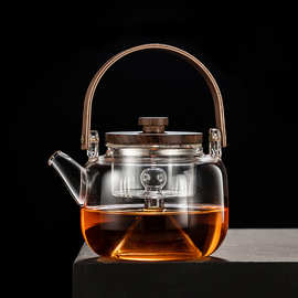 批发日式高硼硅玻璃煮茶壶电陶炉壶泡茶壶家用烧水壶 加厚提梁壶