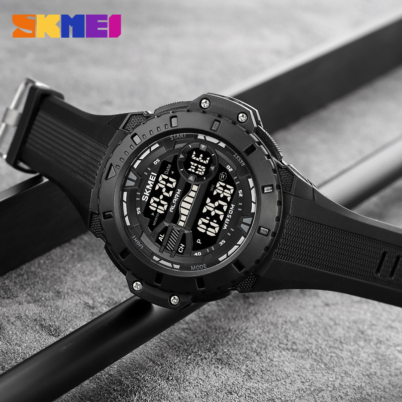 Reloj Electrónico Deportivo de Esfera Grande para Hombre 1885 de PU y ABS, Cronómetro, Impermeable 50m image 5