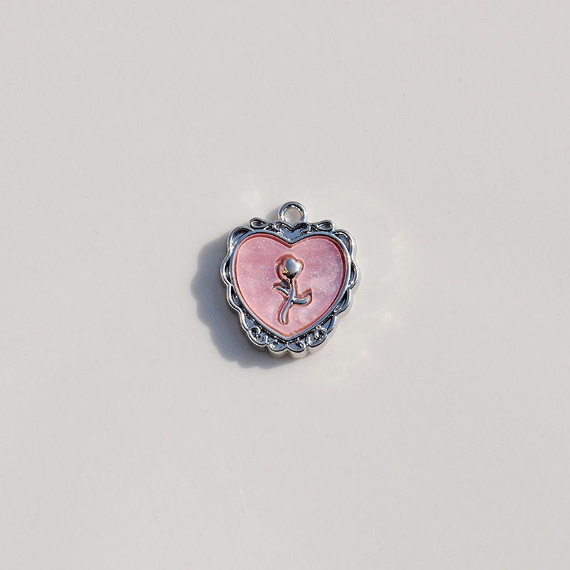 20g Weight Pendant Jewelry Making Type Charms Classification 10 PCS/Package Quantity Alloy Material Heart Shape Pattern All Seasons Season Polished Finish Plating Design Sweet Style 10 PCS/Package Alloy Heart Shape Polished Pendant Charms 6