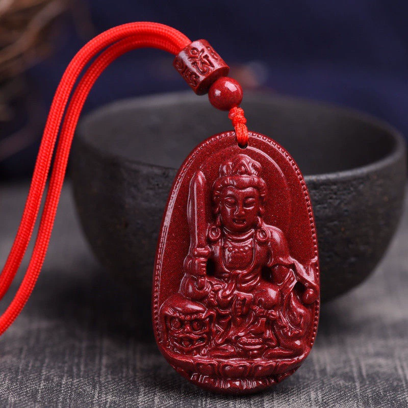 Natural ore, pendant for men and women, necklace, cinnabar, Chinese horoscope