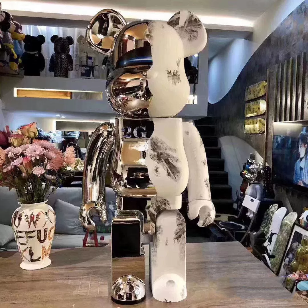 Bearbrick Violent Bear 1000%Plating Tide Playing Bear Hand -Office Toys Home Locker Ladder Van Gogh Qianqiu