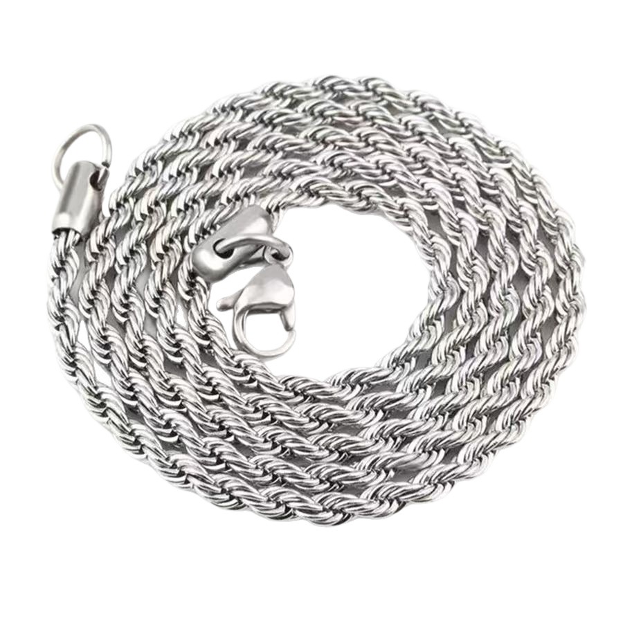 Gouden gedraaide schakelketting voor dames en heren rvs_voghion.com