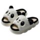 Panda Linen Slippers for Women Spring & Fall New Home Indoor Non-Slip Breathable Sweat-Absorbent Cotton and Linen Slippers for Men