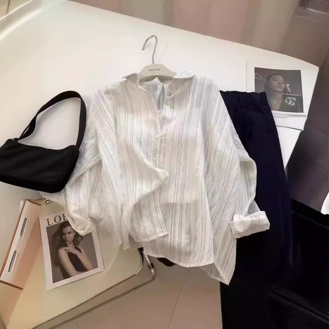 Retro white summer shirt