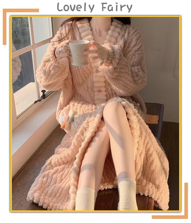 레인보우 나이트가운 핑크