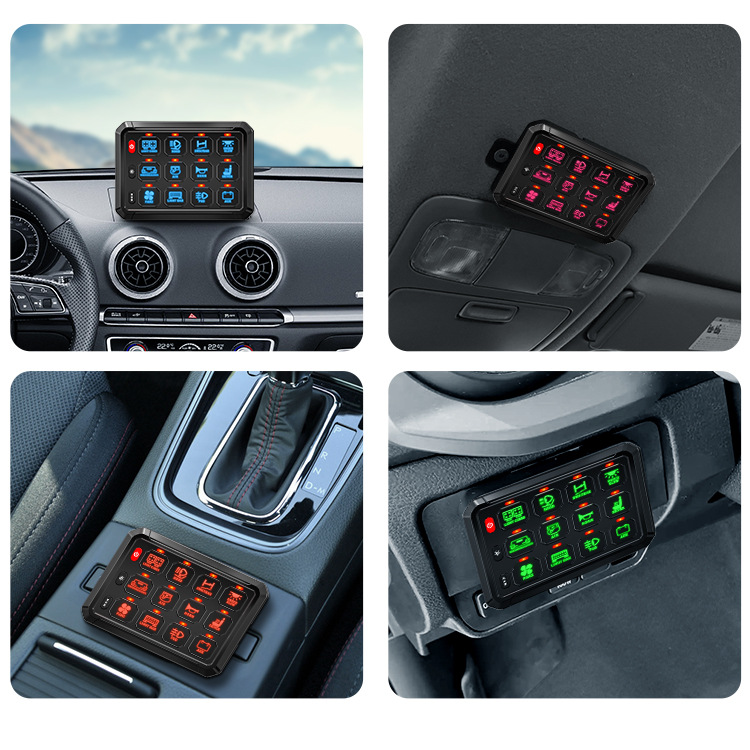 12-key touch switch panel suitable for RV Jeep yacht modification RGB adjustable color twelve-key modification