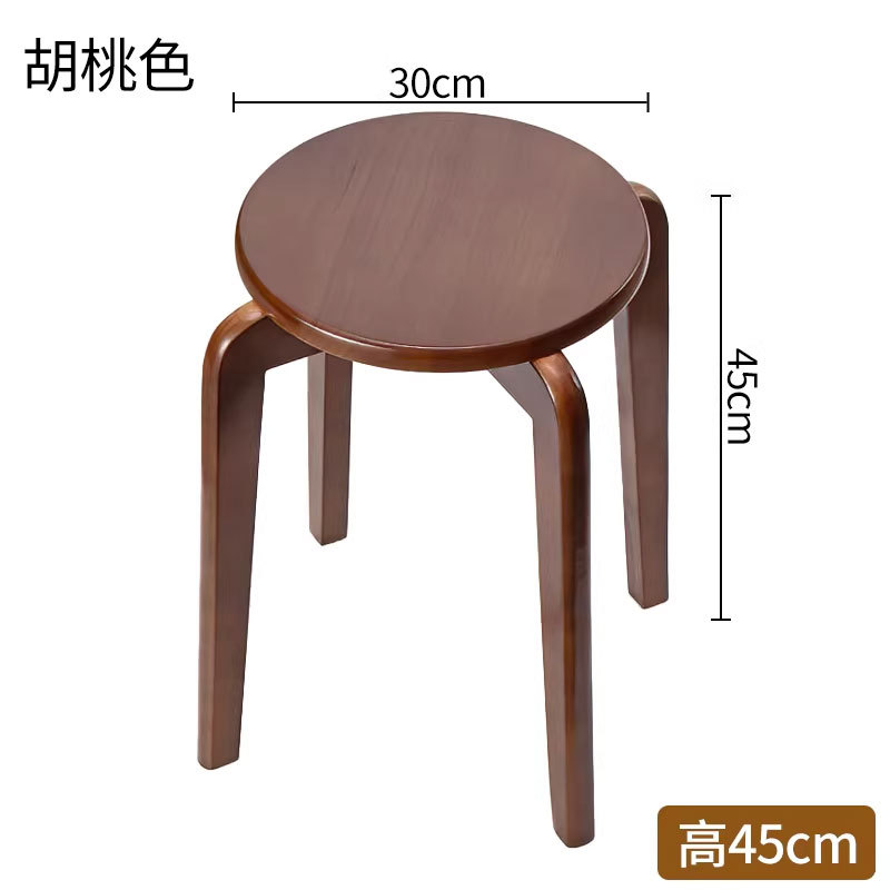 Taburetes de madera sólida, taburetes cuadrados apilables para el hogar, taburetes de mesa de comedor de reserva, taburetes de madera resistentes y duraderos, taburetes bajos image 11