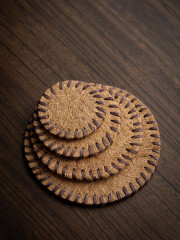 Wholesale natural coconut palm tea mat bristle mat teapot tea coaster handmade insulated brown coaster tea ceremony accessories