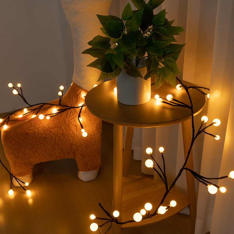 Online popular led Branch rattan light string living room bedroom decoration colorful light string holiday wedding decoration