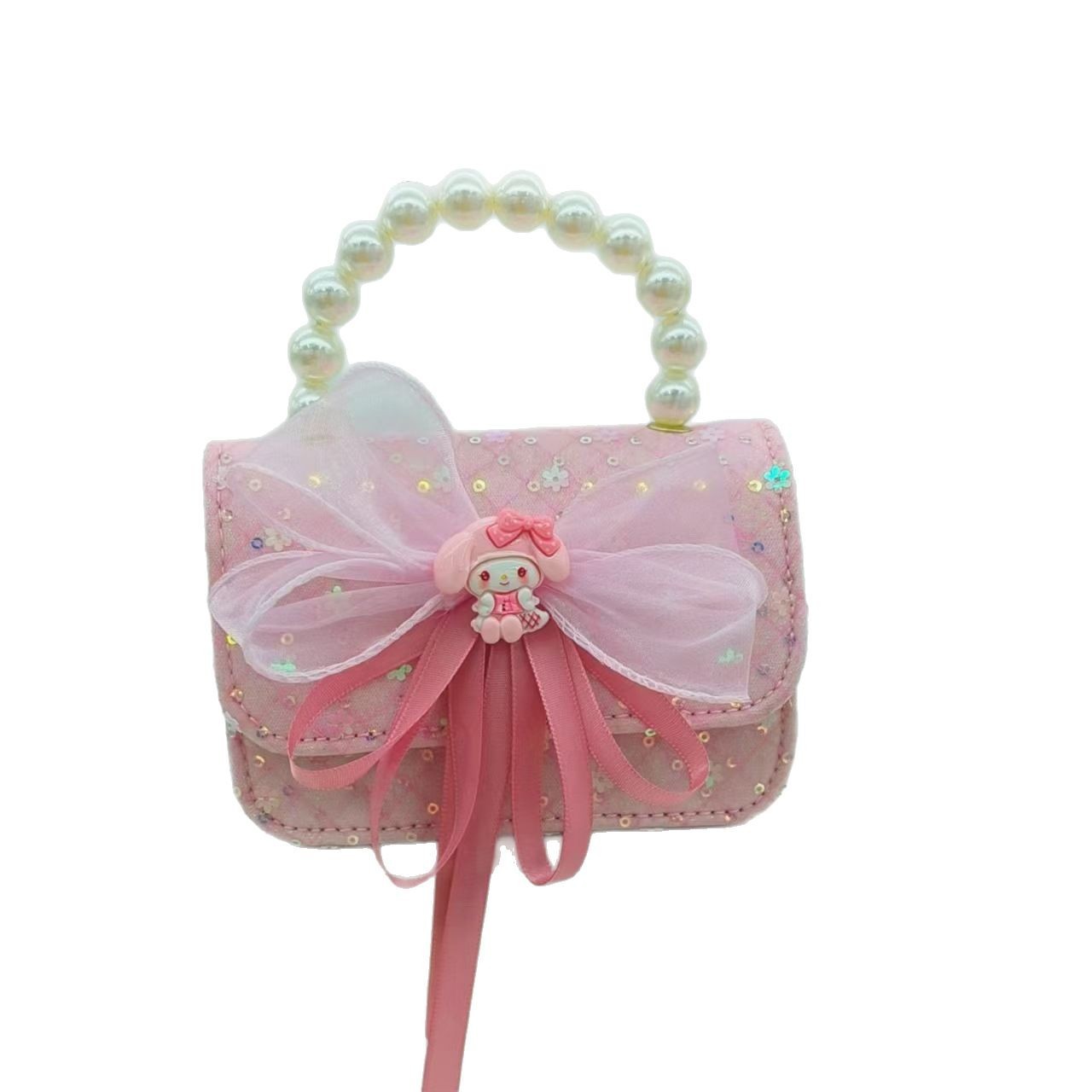 Melody Pearl bolso de princesa, bolso de accesorios, bolso de arco, bolso de cadena, bolso de Año Nuevo para chicas