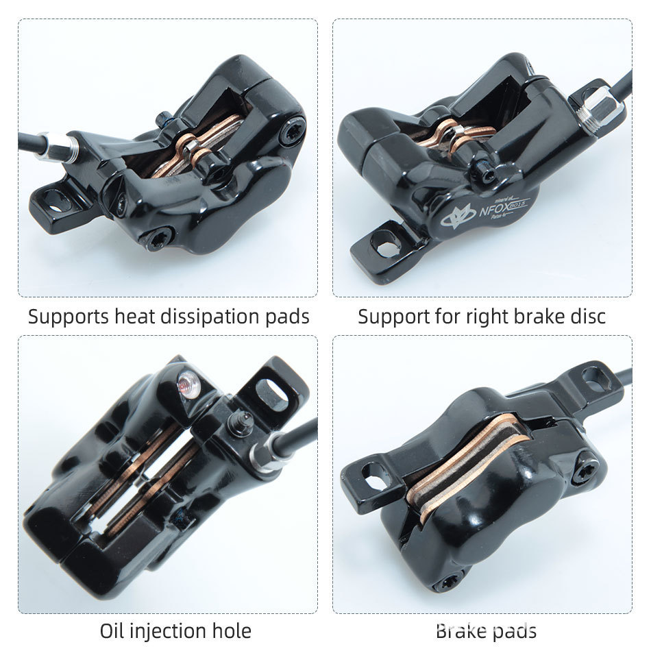 NFOX patineta eléctrica 4 freno hidráulico de disco de pistón 140 apagado 160 freno de disco de aceite simétrico delantero y trasero