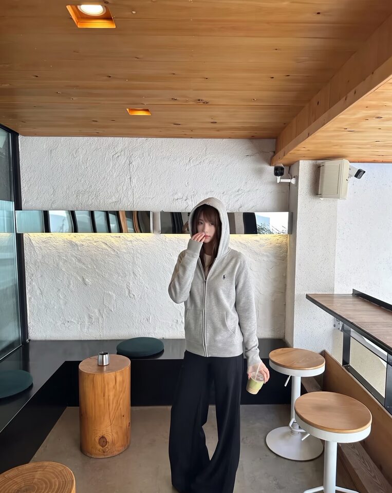 Áo hoodie nam khóa kéo có mũ, lót lông dày, thêu hình ngựa nhỏ, form rộng unisex — Màu xanh tím than, màu xám, màu đen chi tiết 2