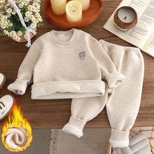 新款保暖套装男无骨内衣套装加绒加厚7A抗菌中大童羊毛蚕丝考拉绒