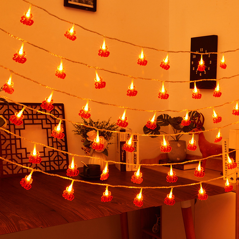 Festival de Primavera decoración lámparas de color flash Año Nuevo festivo linterna roja colgante cadena de lámparas decorativa LED cadena de lámparas de nodo chino