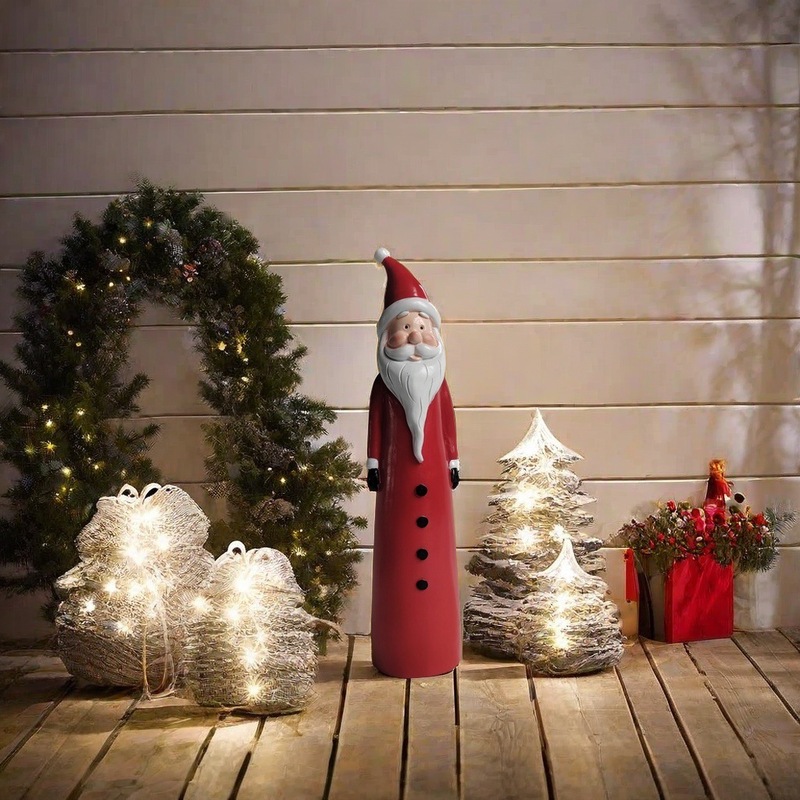 新しいクリスマスプレゼントルドルフ装飾品人形置物樹脂工芸品小人白ひげ老人聖|undefined