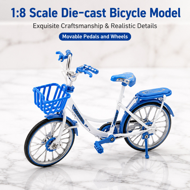 Cross-Border 1:8 Die-Cast Alloy Three-Color Premium Bicycle Model, Creative Children's Toy Gift, Foreign Trade Wholesale Cross-Border 1:8 Die-Cast Alloy Three-Color Premium Bicycle Model, Creative Children's Toy Gift, Foreign Trade Wholesale