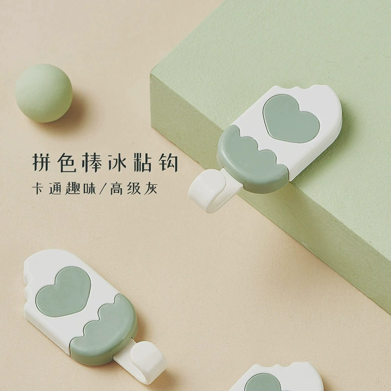 Сезон «Снова в школу», студенческое общежитие, липкие крючки, настенные крючки, настенные сумки, ключи, мультяшный дизайн мороженого, 2 шт.