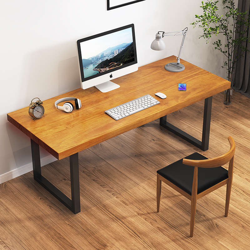 實木電腦桌臺式桌家用書桌臥室雙人電競桌簡約辦公桌長條學習工作