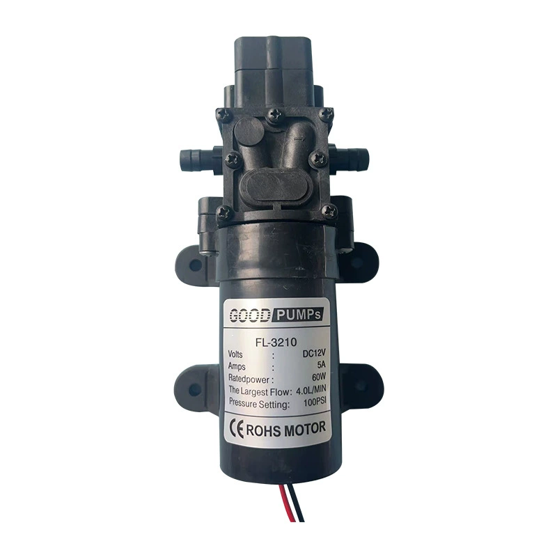 Микронасос-бустер 12В/24В/48В 60Вт 3210Y для автомойки, диафрагменный, для распыления и дезинфекции, водяной насос для автодомов, умный, 4-точечный