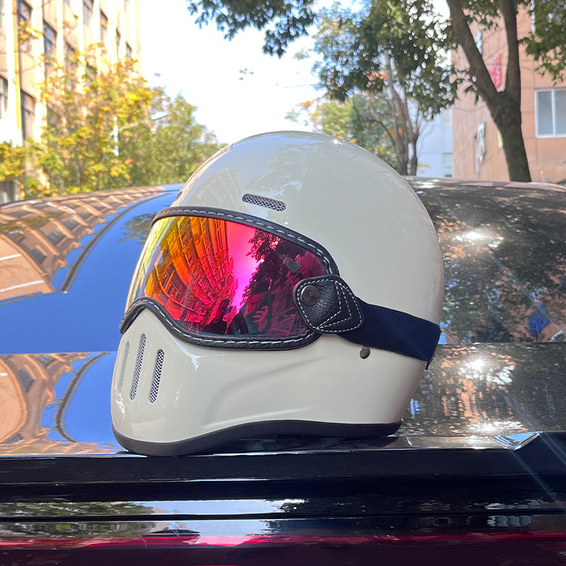 Nuevo Casco Estándar 3C Estilo Alemán de Fibra de Vidrio, Casco Retro para Motocicleta, Unisex, Ultraligero, Integral