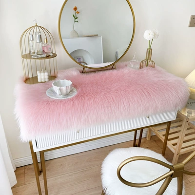 Car Carpet Cushion, Bedside Table Cover, Desktop - light-pink-4040cm-square