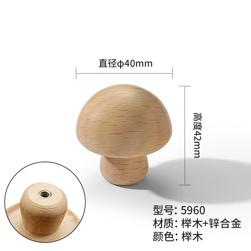 Tirador de madera estilo vintage para muebles