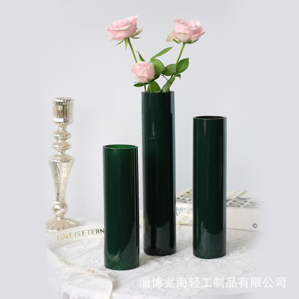 Medieval dark green and black French glass vase