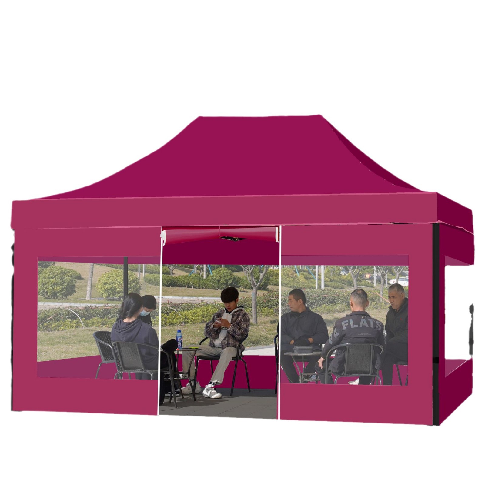 paraguas telescópicas especiales para invierno de cuatro esquinas plegables de cuatro patas para tolda de cubierta de lluvia al aire libre