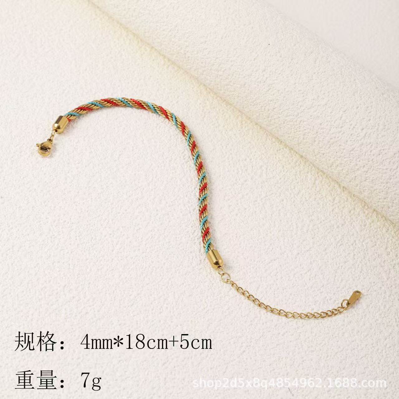 Pulsera de giro de color transfronterizo, hebilla de acero inoxidable, pulsera tejida a mano, diseño antiguo, venta directa de fábrica