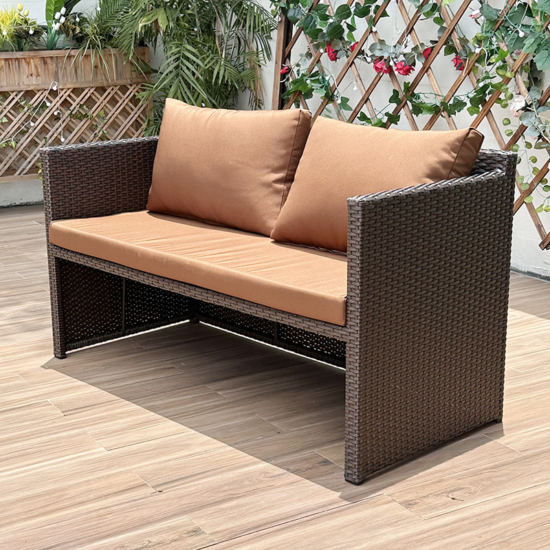 Sofá de caña de ocio al aire libre patio jardín fusionado almacenamiento mesa de caña tabla de piedra tabla de madera de plástico tabla al aire libre