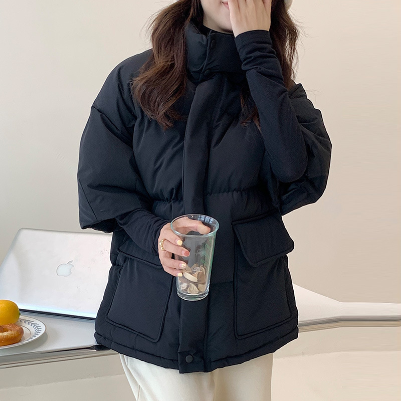 Half-Sleeve Cotton Vest for Women, Loose Mid-Sleeve Fashion Puffer Jacket with Sleeves, 2024 New Winter Korean Version