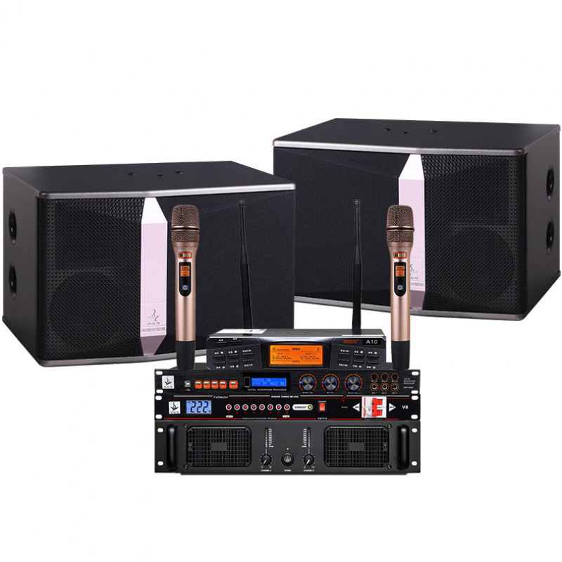 Paquete de sonido de tarjeta de frecuencia de división de tres KTV conjunto de sonido karaoke sistema de amplificación de sonido gimnasio sonido al por mayor