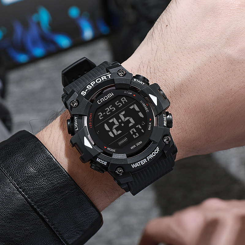 Nuevo reloj de moda al aire libre para hombres estudiantes tendencia adolescente gran dial impermeable multifuncional reloj electrónico deportivo para hombres